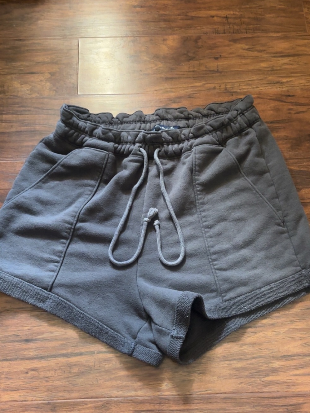 Abercrombie & Fitch Women's Charcoal Drawstring Athletic Shorts